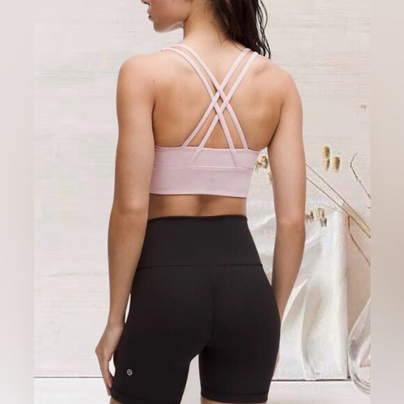 NEW Lululemon 2023 Energy Longline Bra Sz. 8 Medium Support B/C Cup - Flush Pink - Picture 6 of 8